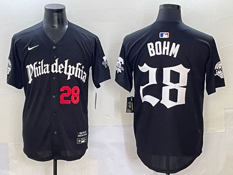 Men 2025 Philadelphia Phillies #28 Bohm Black Five generations Joint Name Nike MLB Jersey style 2->philadelphia phillies->MLB Jersey